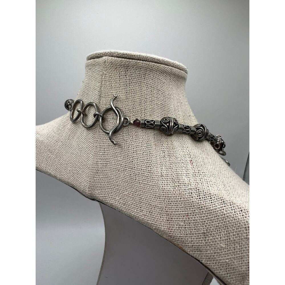 Handmade‎ Silver Tone Industrial Wire Necklace Artisan Wearable Art Statement - Picture 8 of 9